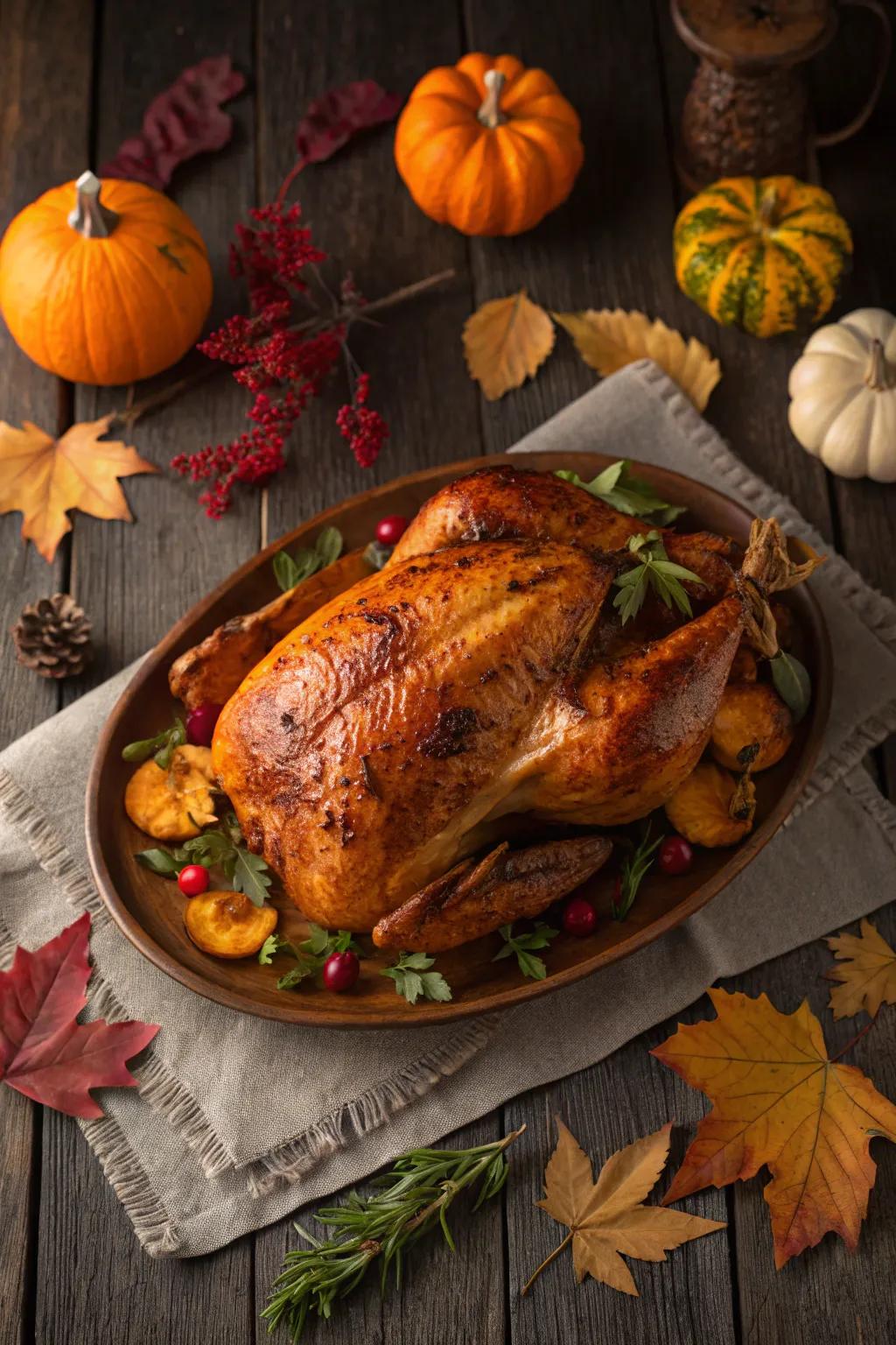 Grilled turkey offering a tantalizing smoky-savory fusion.