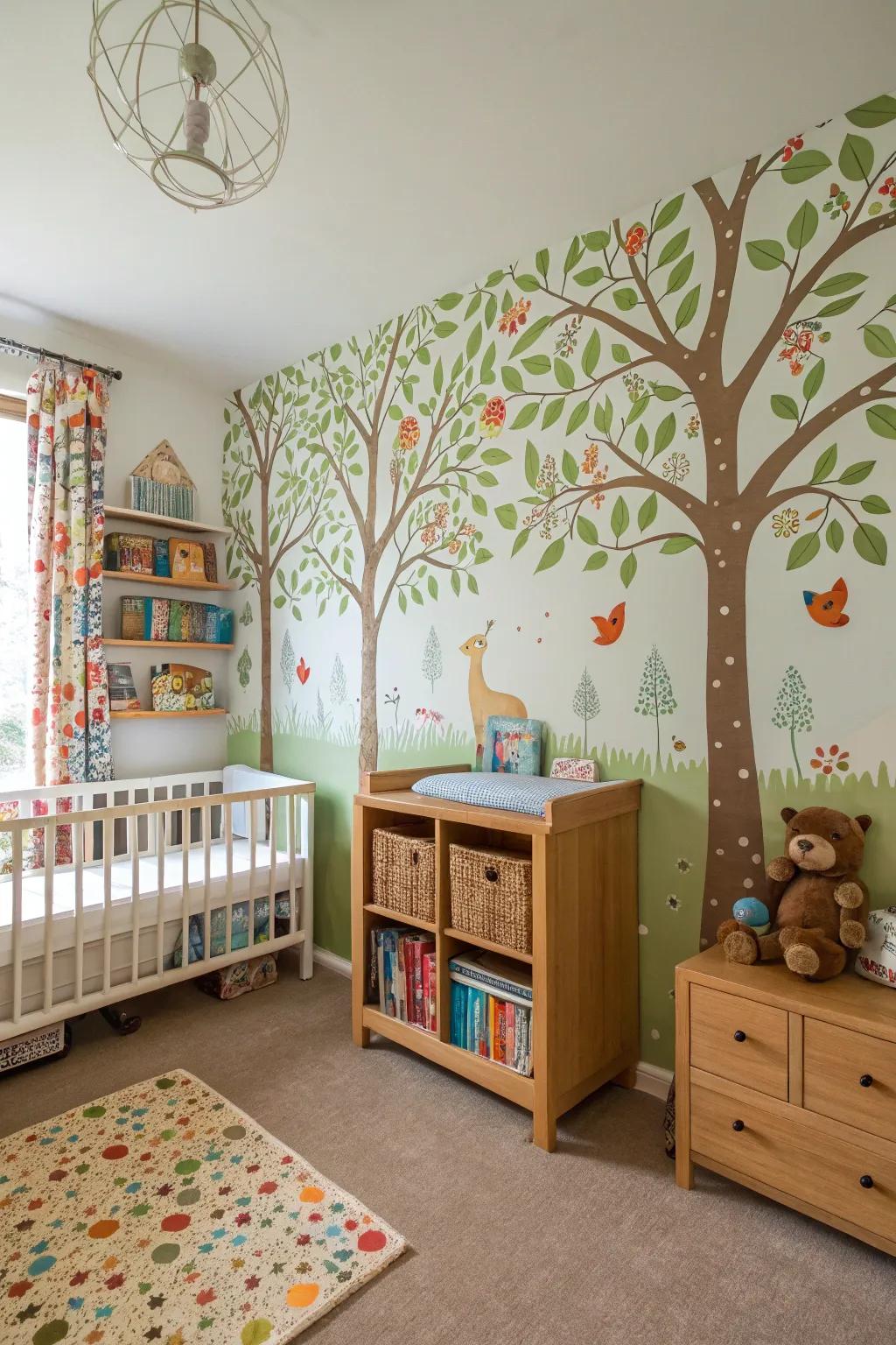 Nature-themed wallpapers evoke a serene woodland vibe.