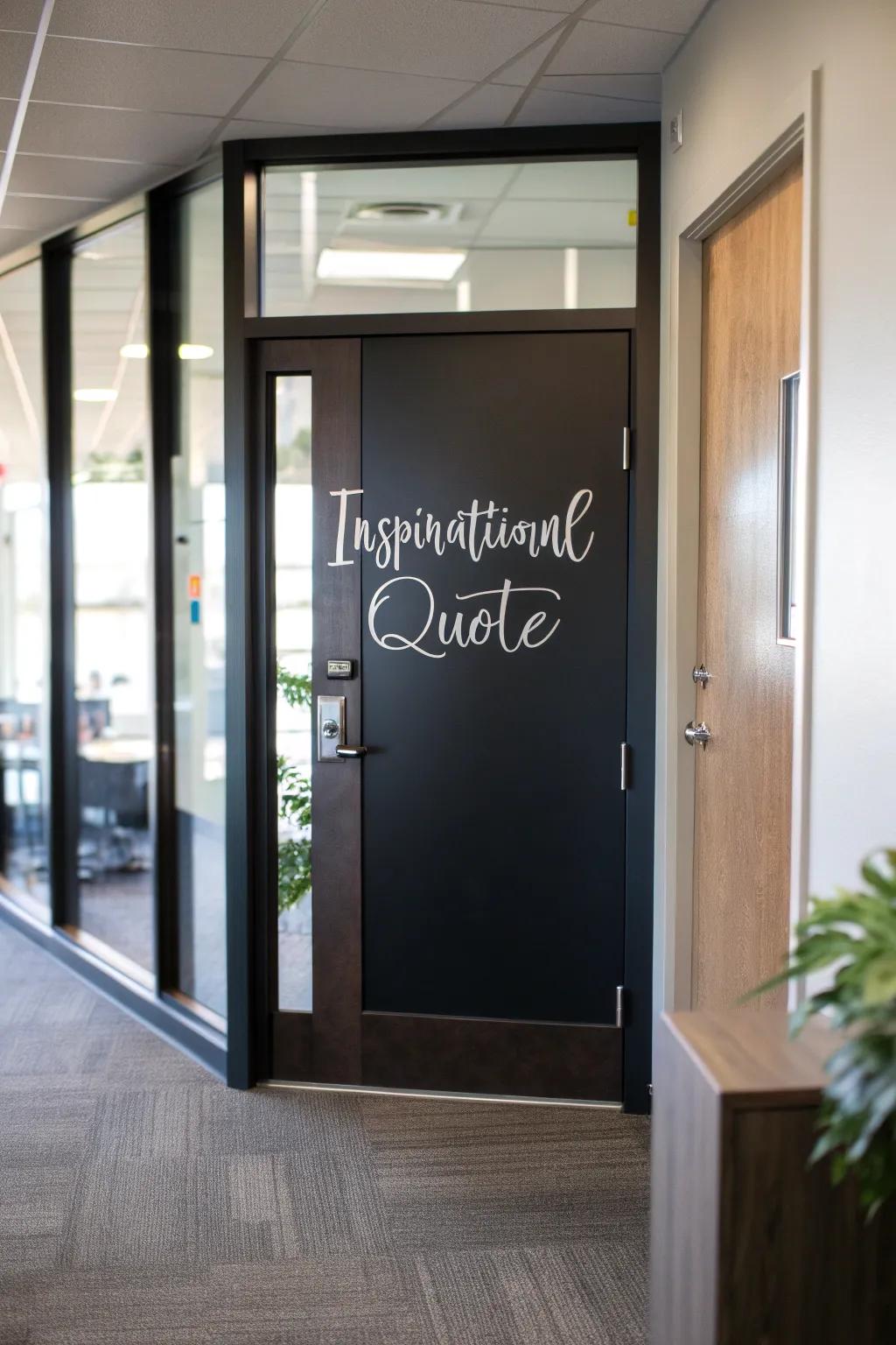 Inspire your colleagues with a thoughtful saying on your entrance.