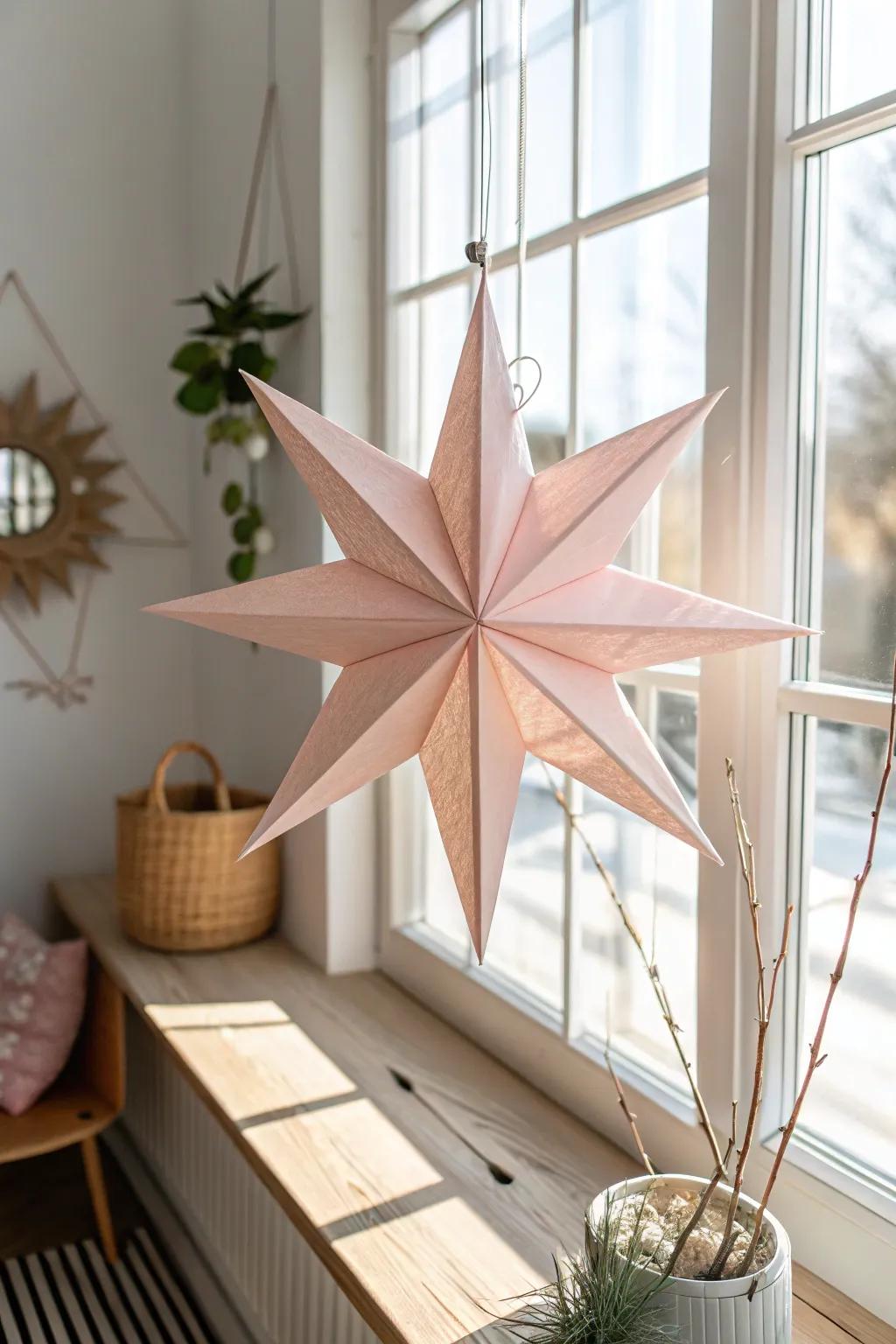 Brighten your space with the captivating sophistication of an angled paper star.