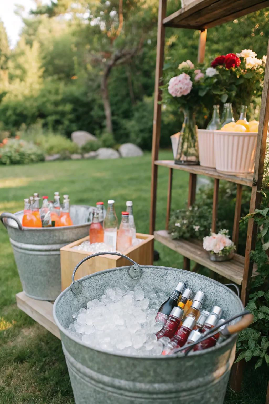 Metal buckets are perfect for preserving drink coolness and style.