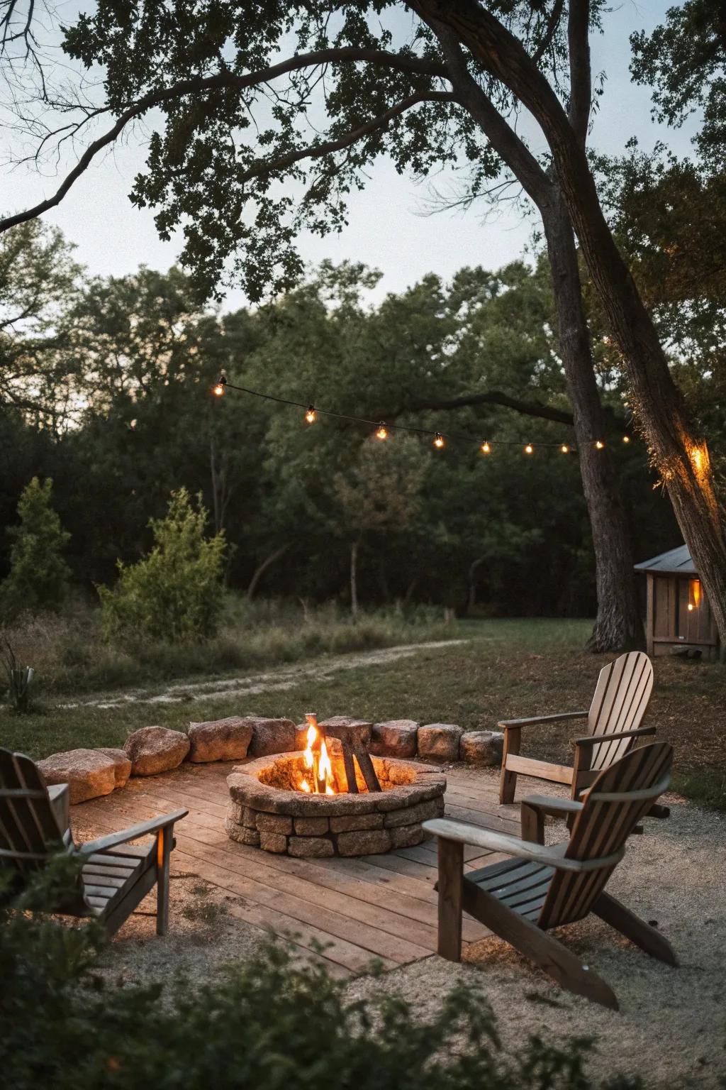 Elevate your outdoor setting with a simple fire pit.