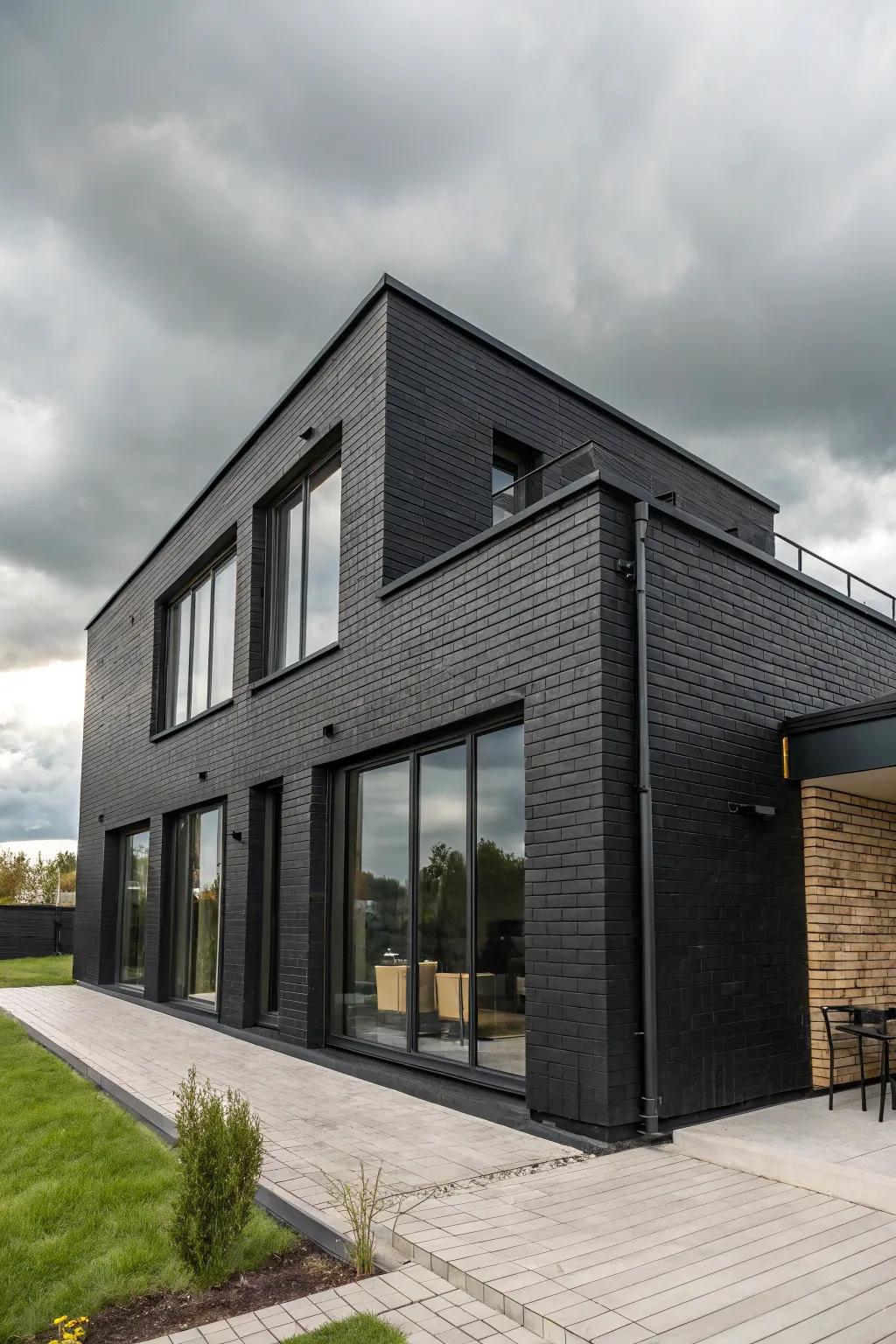 A bold black facade makes a striking statement.