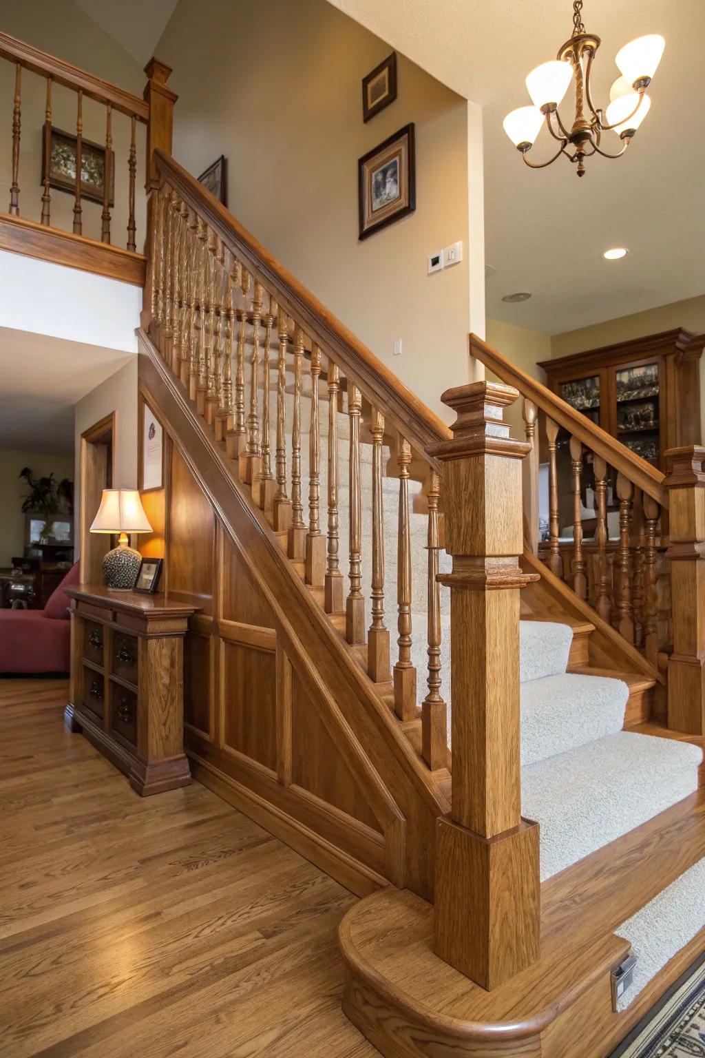 Raw timber railings contribute warmth and appeal.