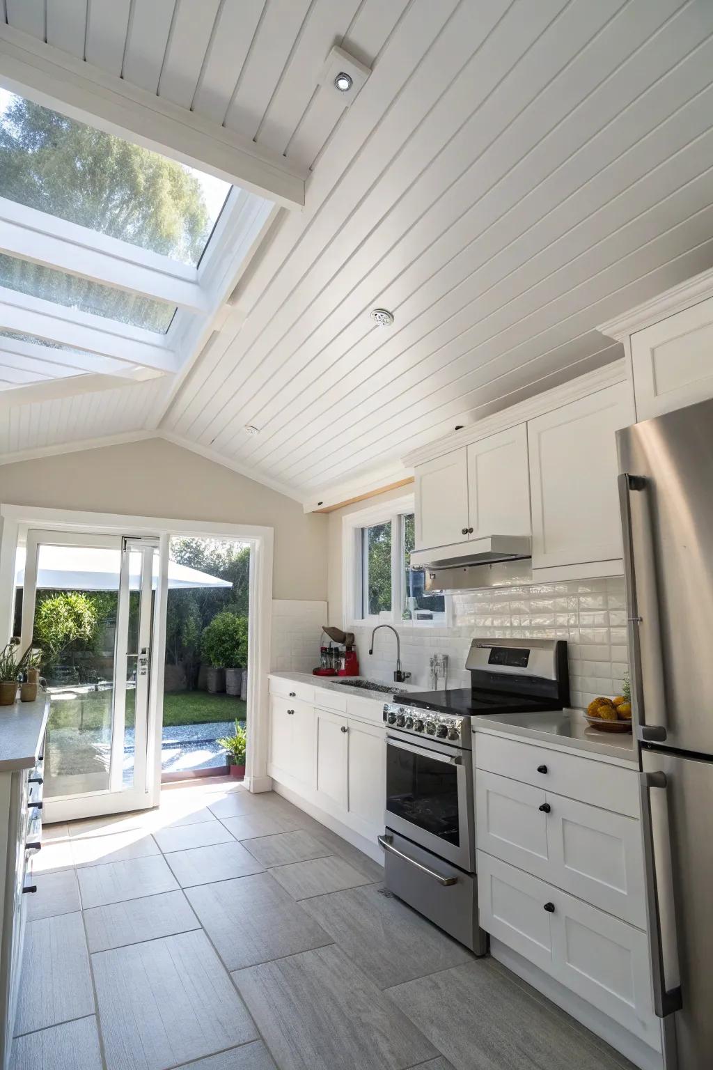 Painted panels create a clean and spacious feeling.
