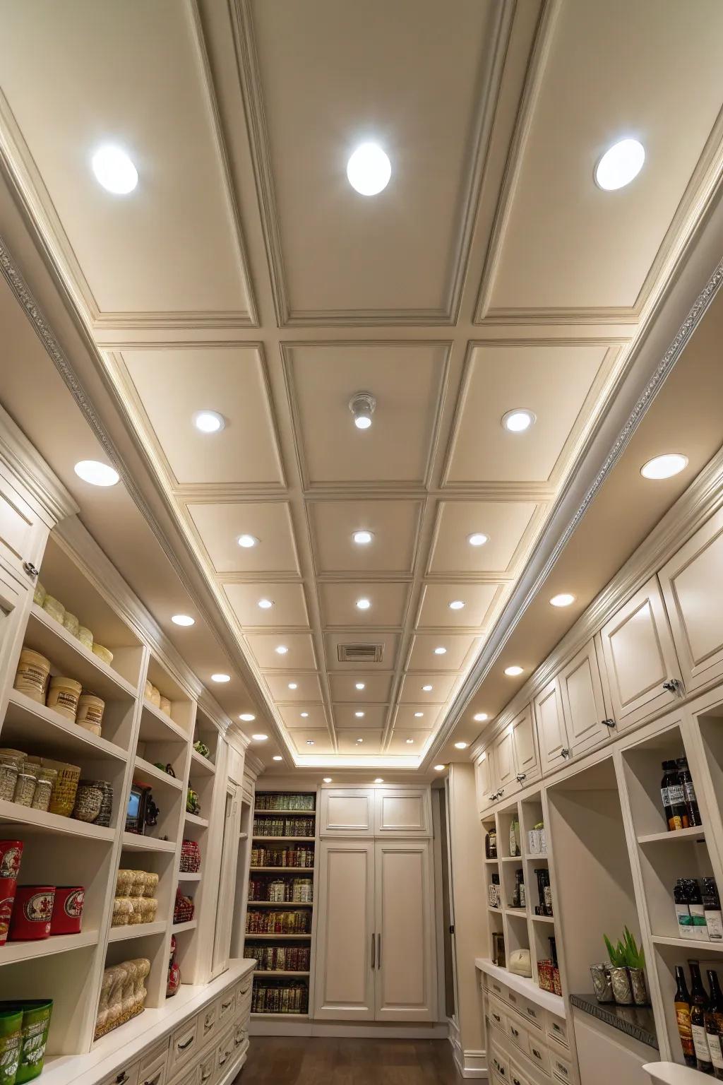 Recessed lights deliver smooth illumination.