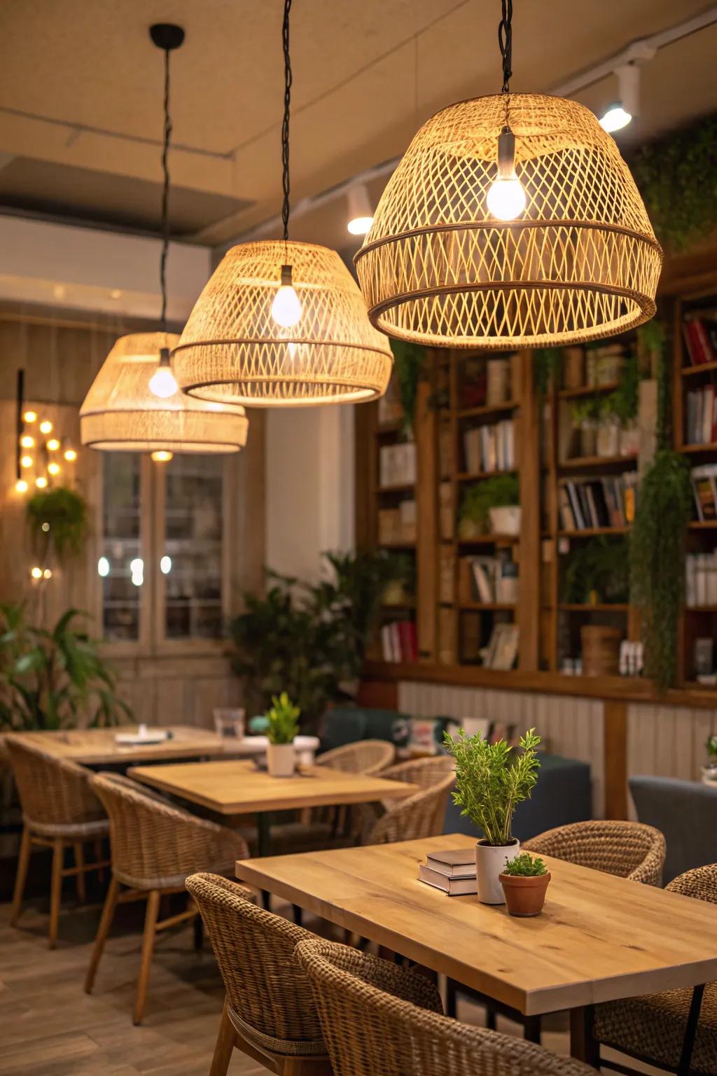 Natural materials create a warm and inviting atmosphere.