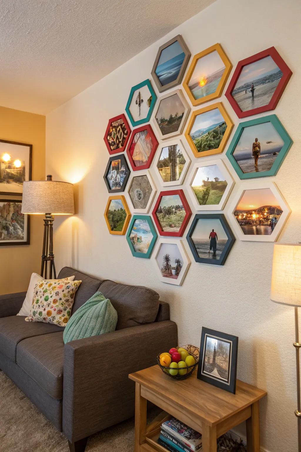 Infuse a modern twist with symmetrical figure photo displays.