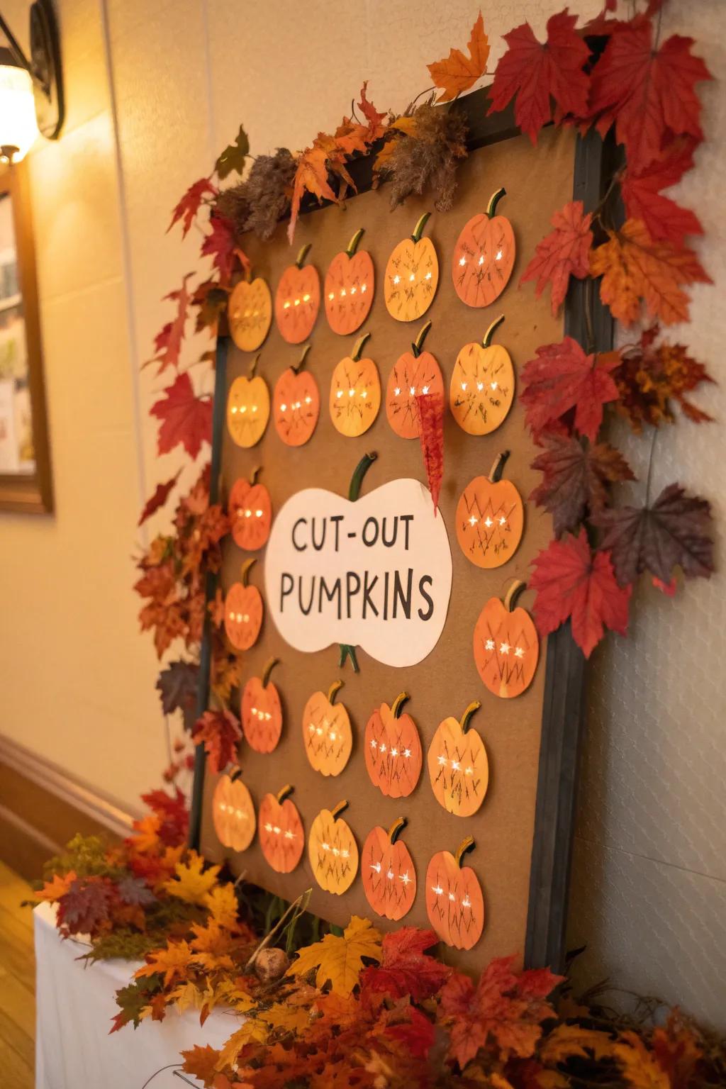 Personalized pumpkin patch bulletin board for a welcoming fall touch.