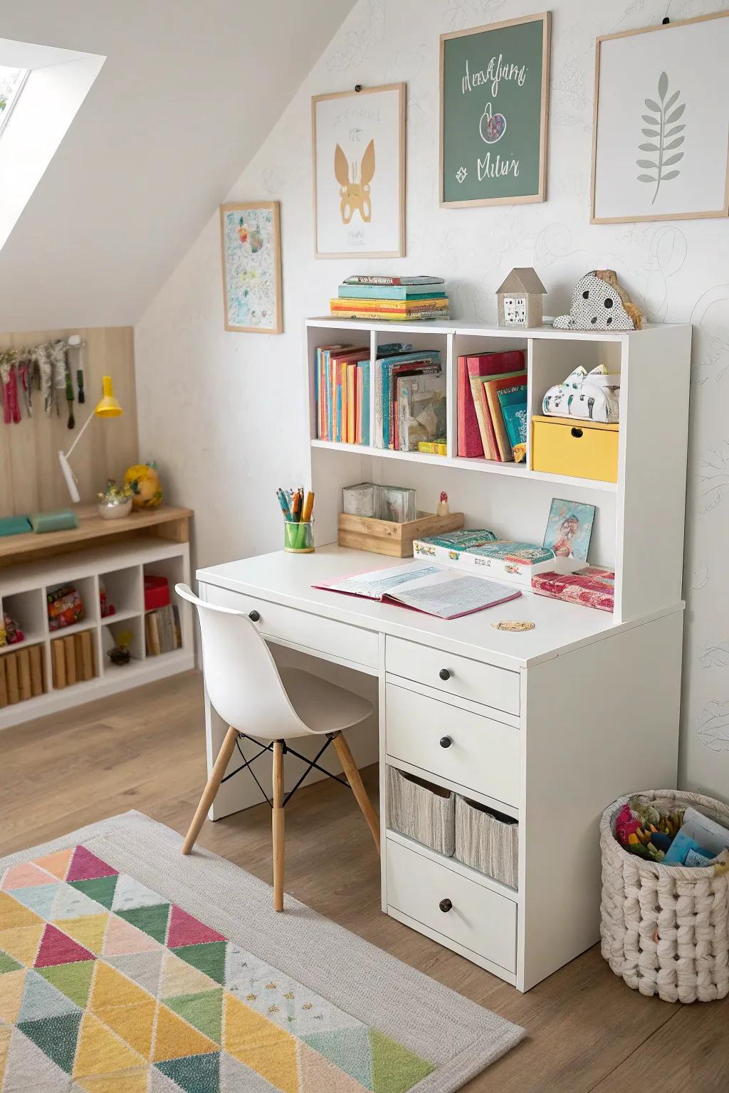 Adaptable furnishings make the most of the available area and maintain order.