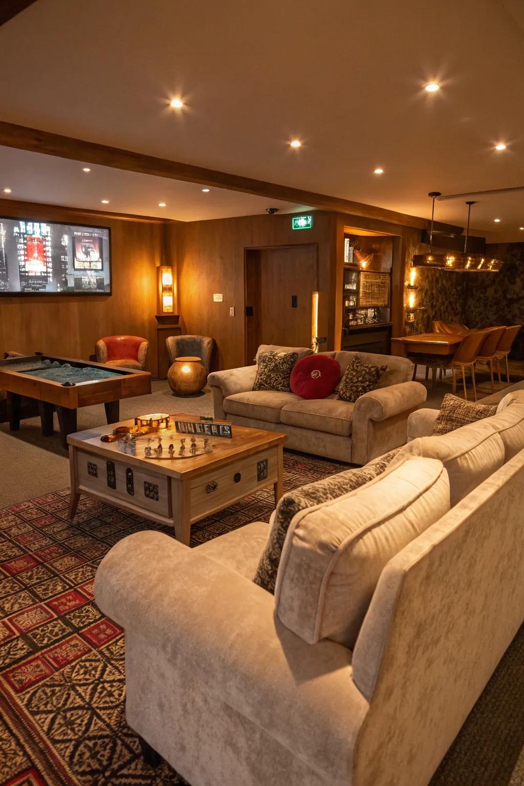 A comfortable seating space that encourages both unwinding and social interactions.
