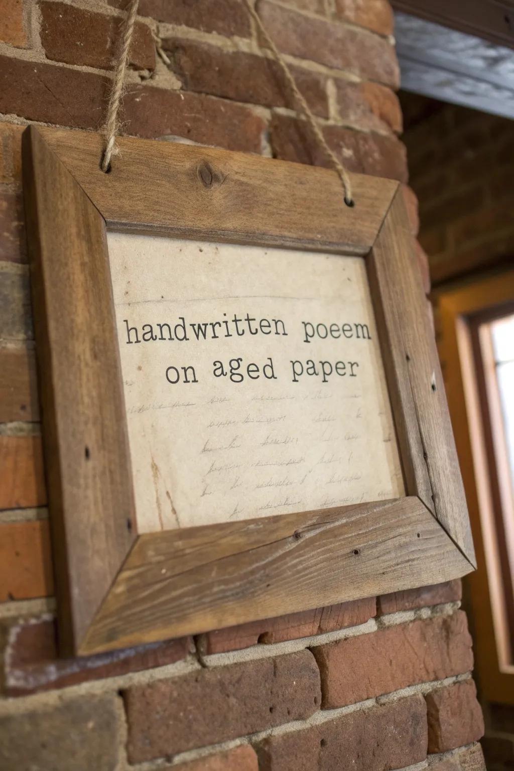 Framing poems morphs them into eye-catching art pieces.
