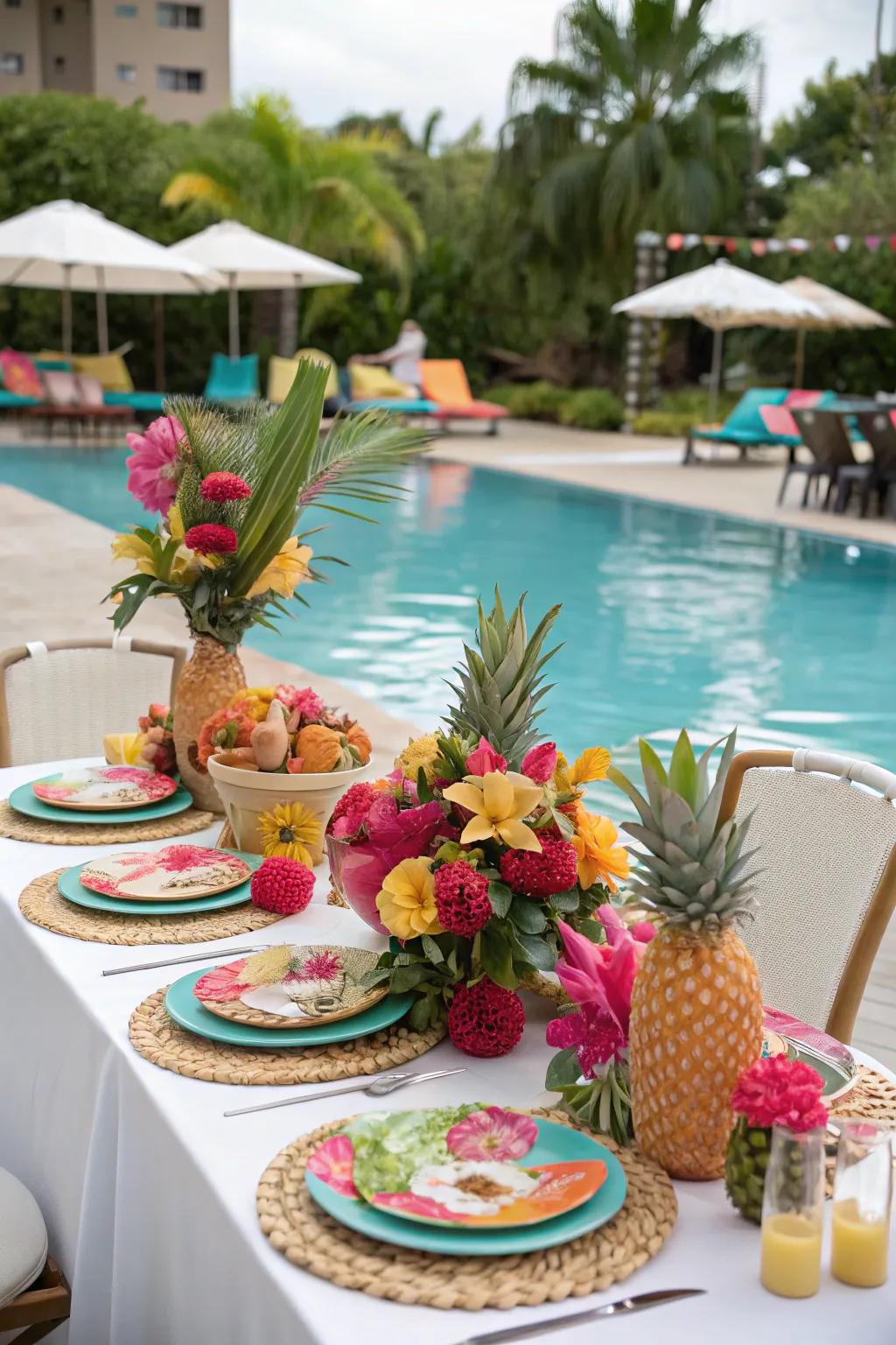 Subject-oriented table arrangements infuse individuality into the festivity.