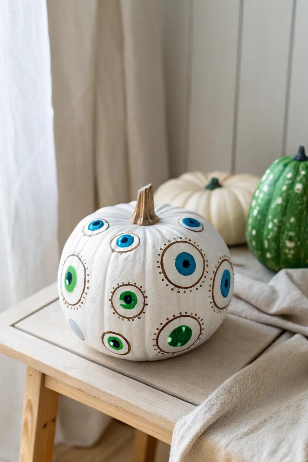 Gaze into the bone-chilling allure of these remarkably realistic pumpkin eyes.