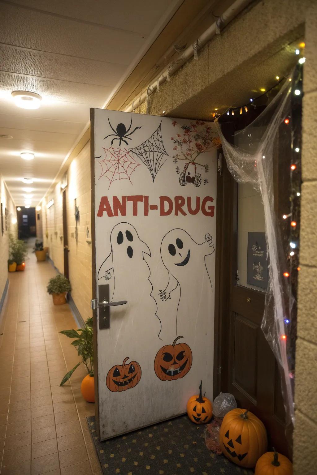 Scare away drugs with a ghostly-themed door perfect for Red Ribbon Week.