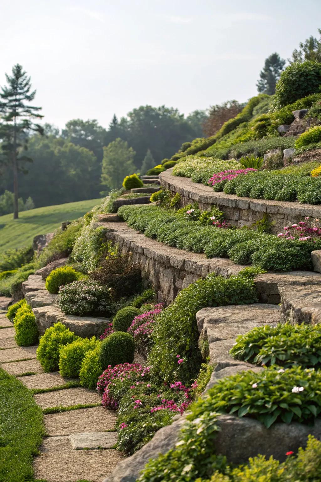 Stone embankments introduce layers of fascination and aesthetic charm.