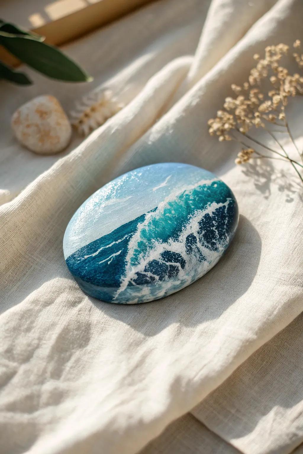 Find serenity in ocean-themed rock art &ndash; a fusion of simplicity and tranquil beauty.