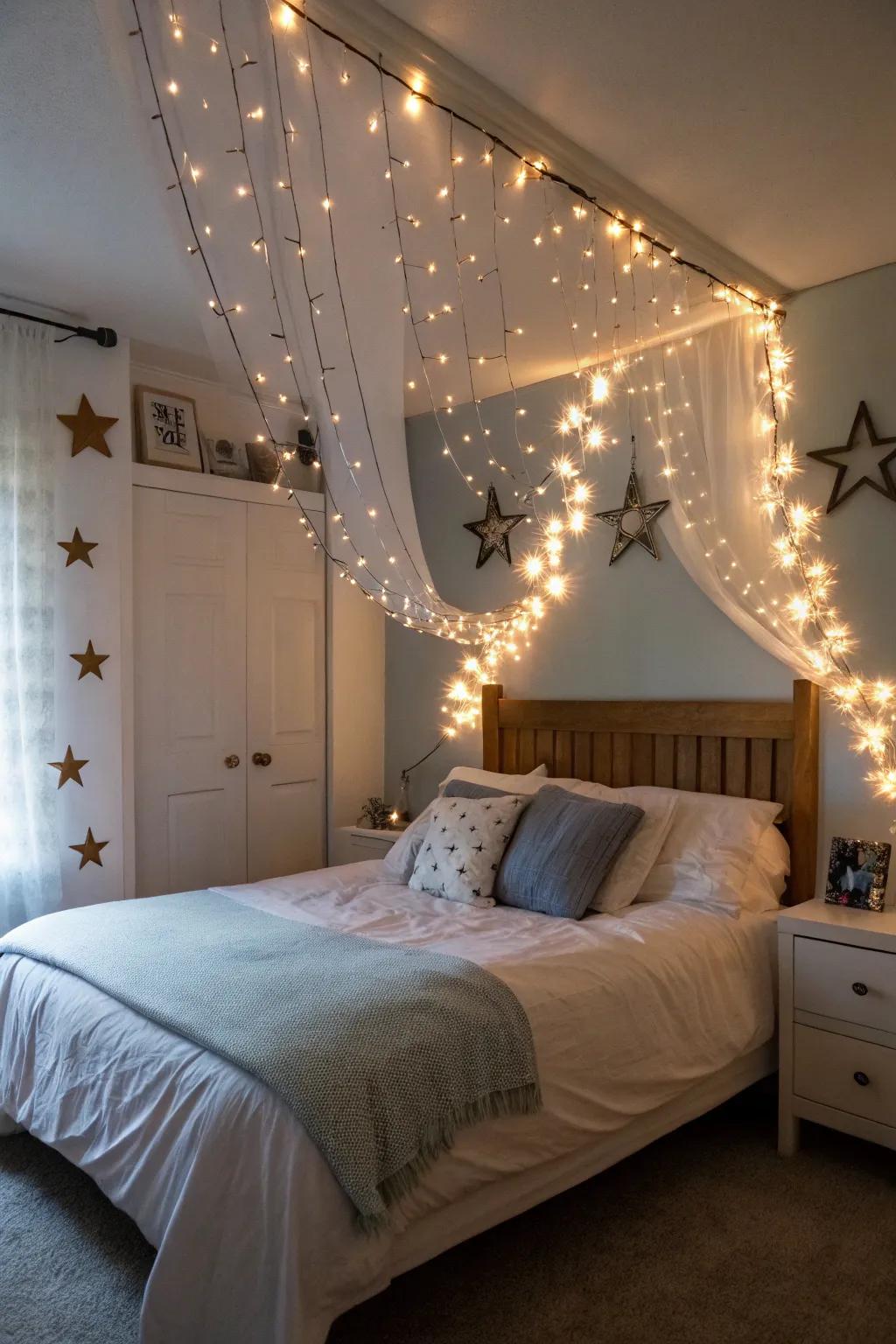 Impart a hint of charm through sparkling celestial lights.