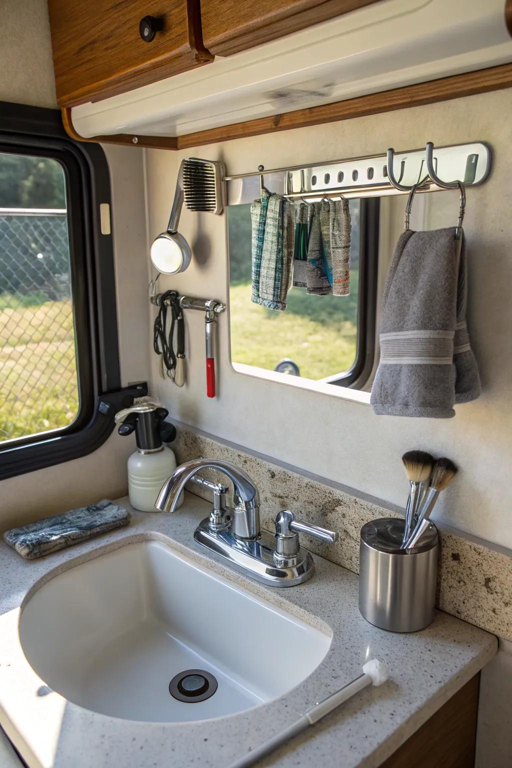 Use a magnetic strip to keep track of small metal items.