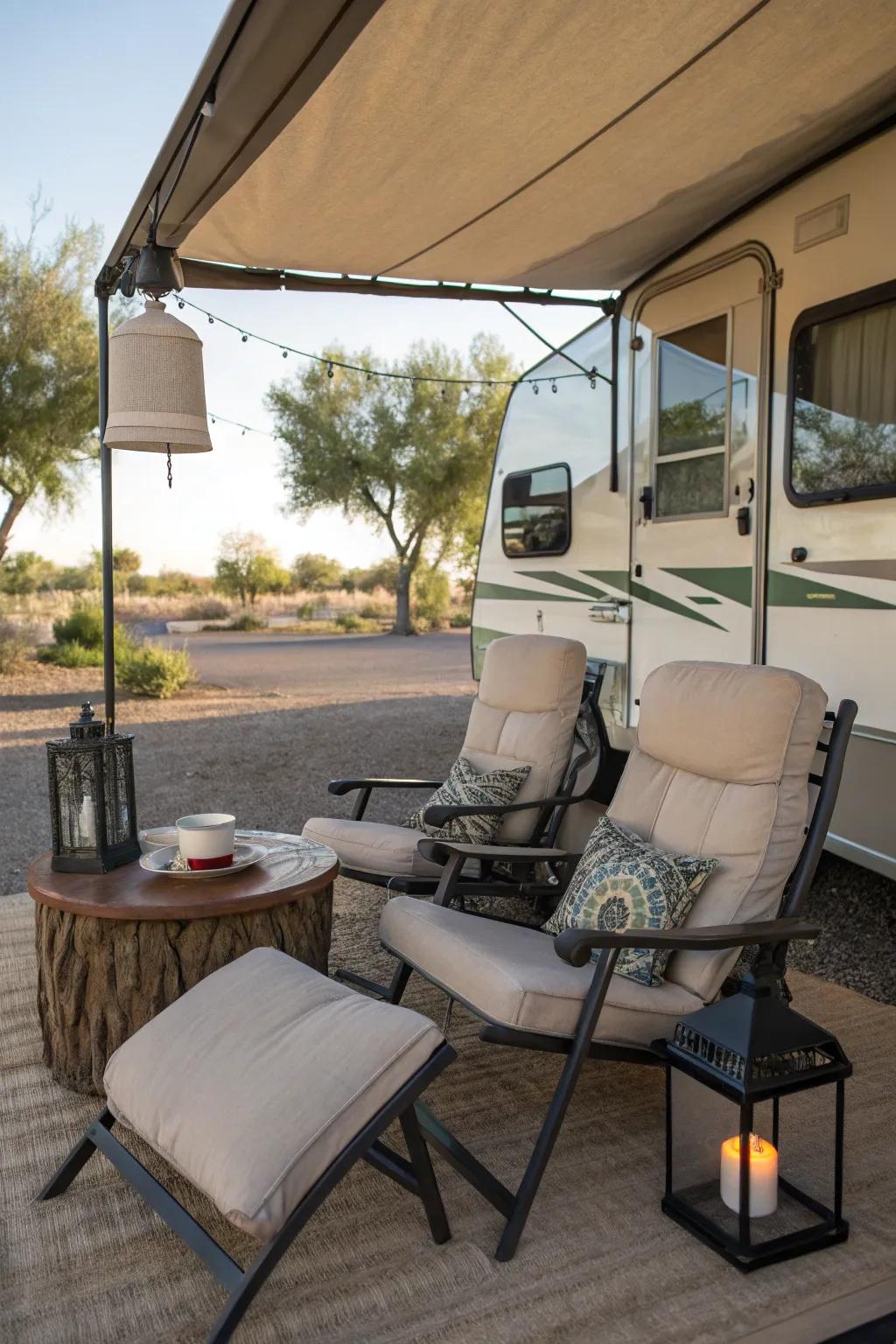 A relaxation spot encourages you to de-stress and savor the scenery.