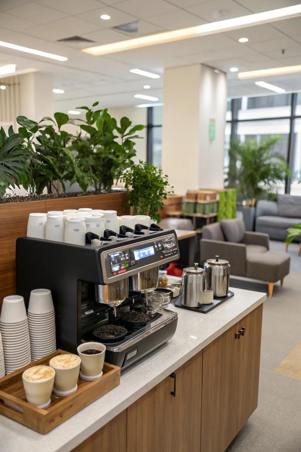 An outstanding coffee bar definitely enhances team spirit and creative output.