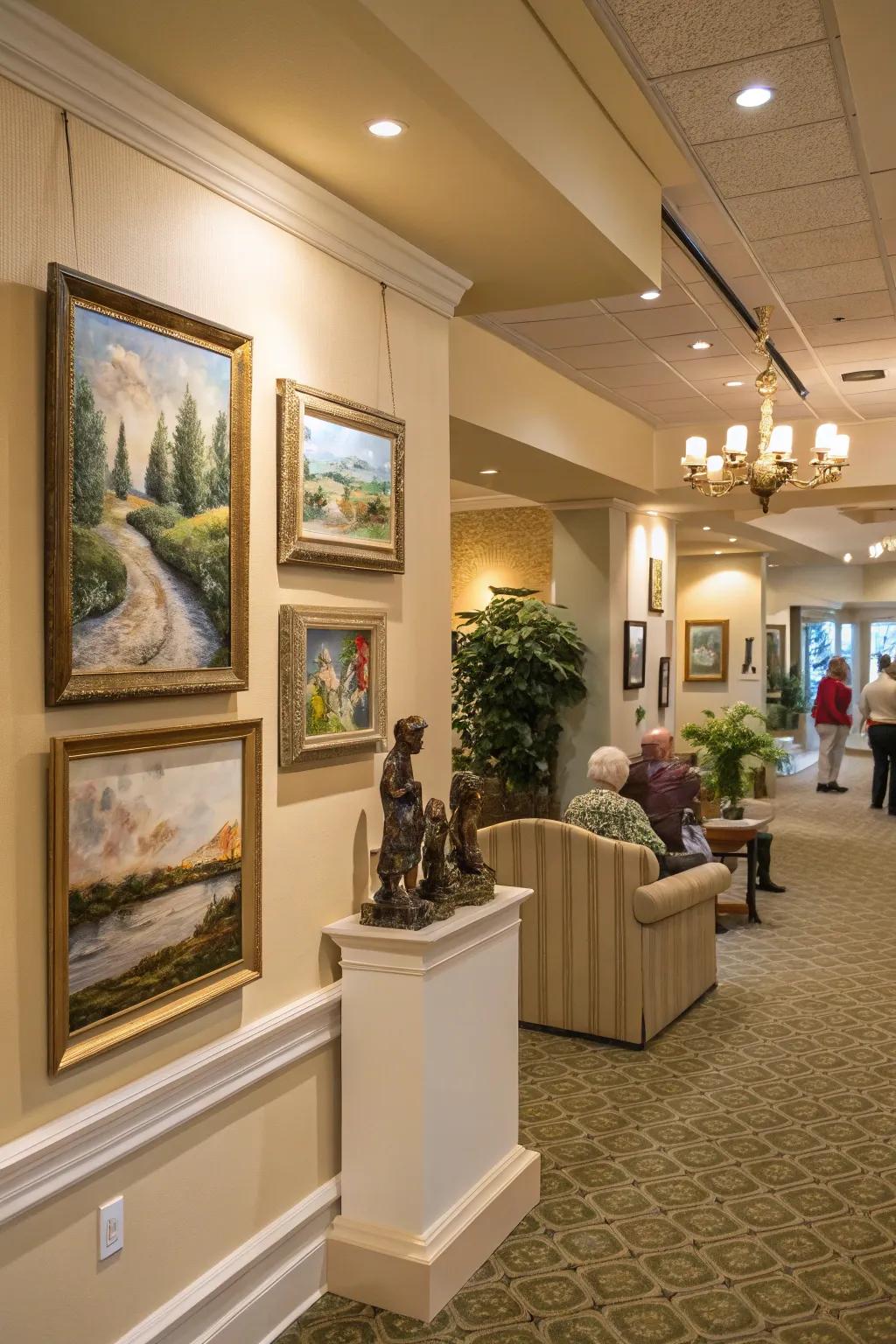 Rejoice in artistry with a resident art showcase.