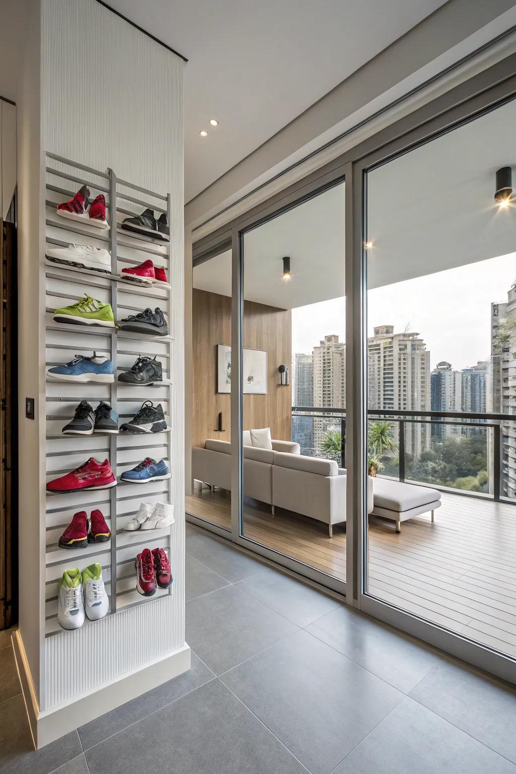 Amplify your space through elevated wall fixtures for your footwear.