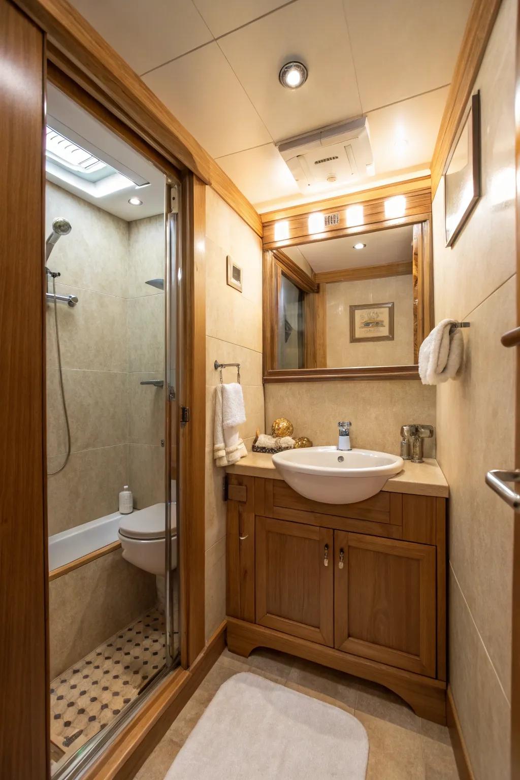 Neutral sandstone bestows a balmy and alluring atmosphere.