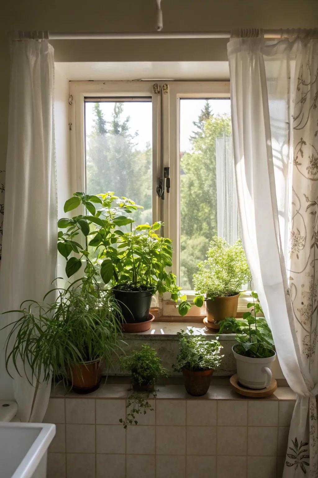 Plants inject vitality and color into your bathroom's design.