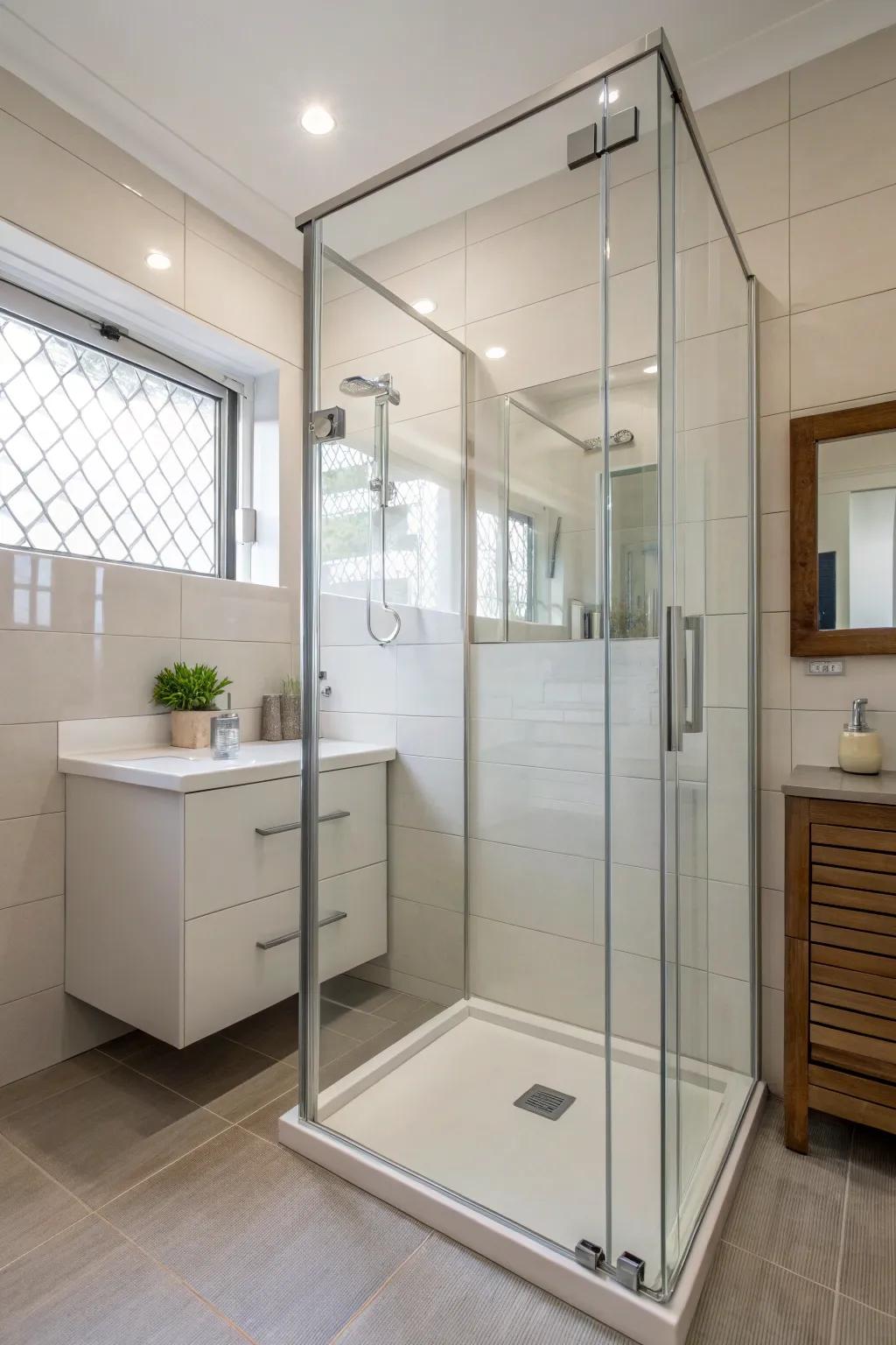 Frameless glass expands the visual boundaries of the room.