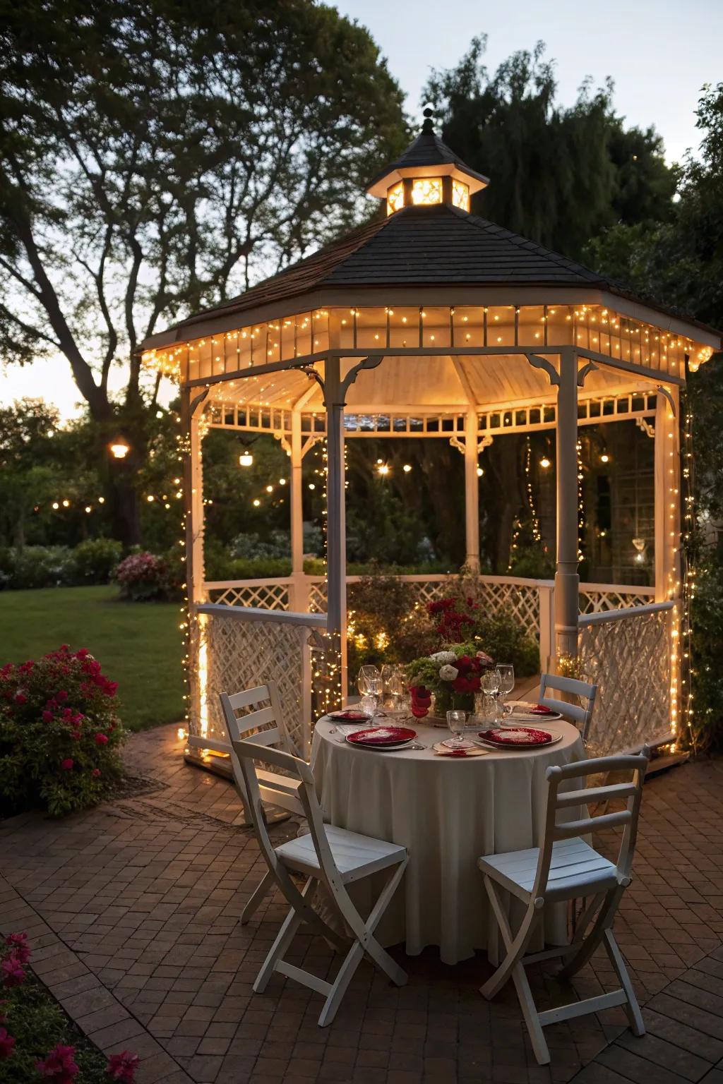 Savor dining under the stars in your own mini pavilion.