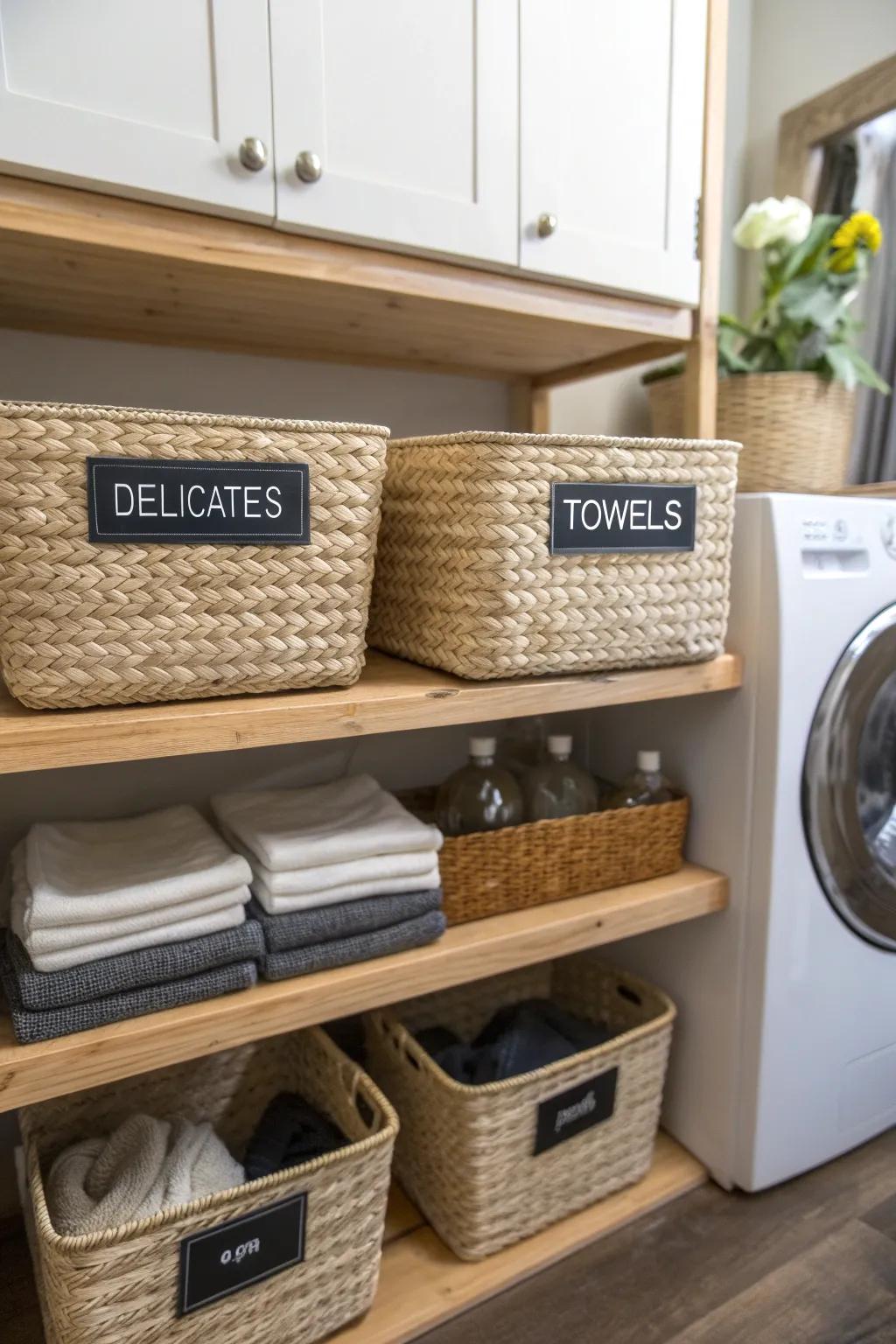 Baskets keep your laundry necessities neatly and stylishly stored.