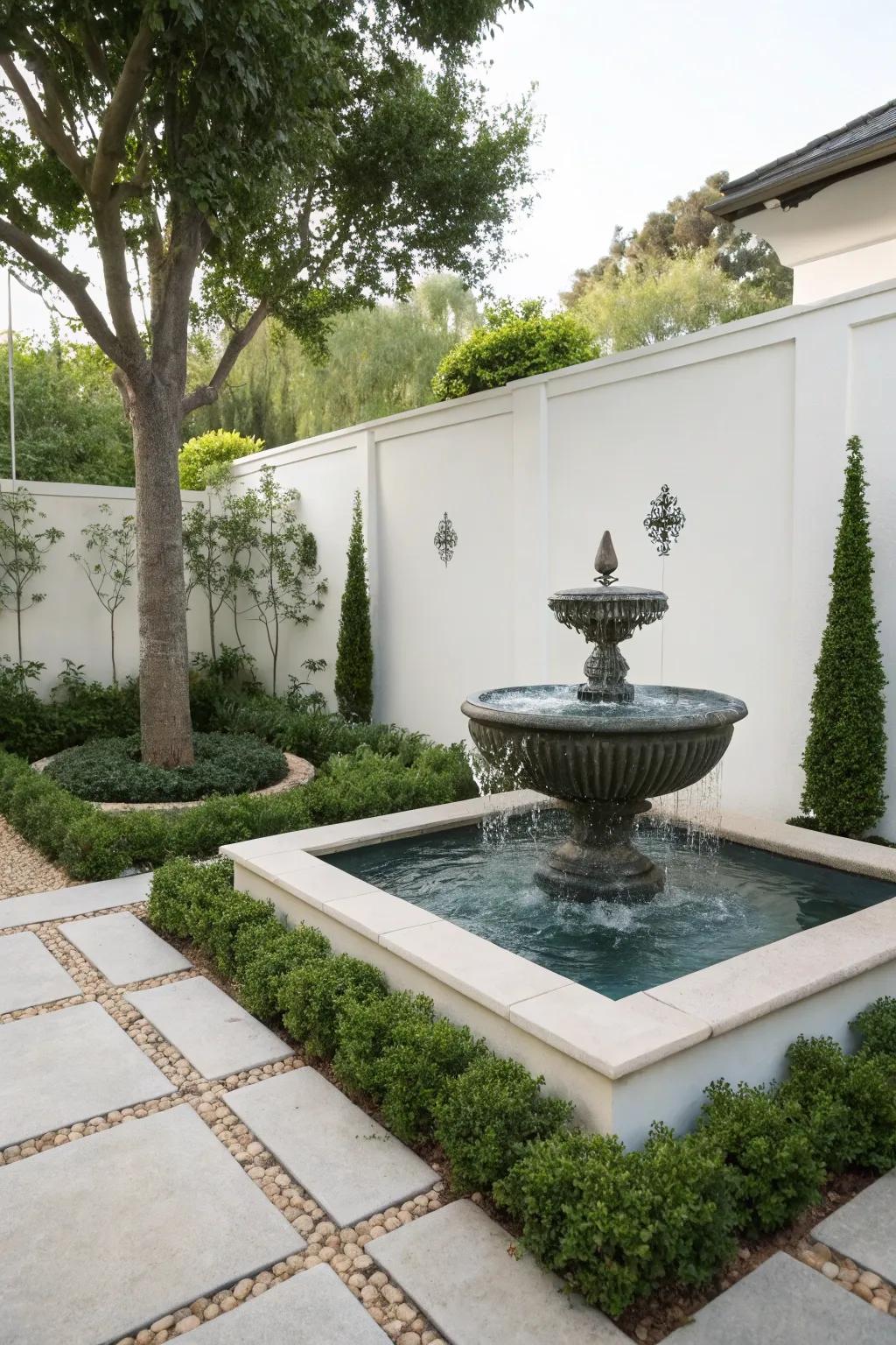 Modern fountains offer a stylish and serene addition to your pool.
