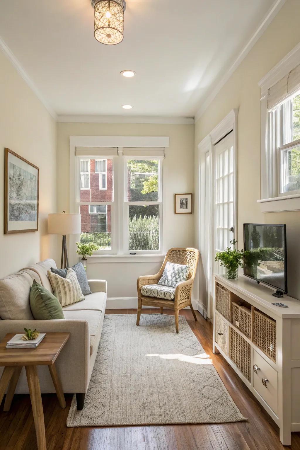 Bright shades can greatly improve the feeling of space in small interiors.