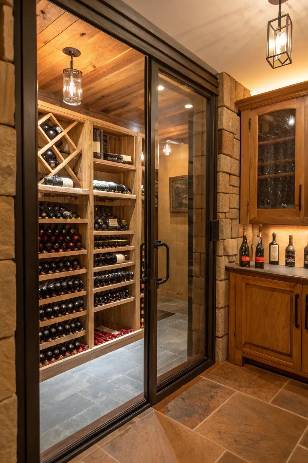 Glass doors offer elegance and a sense of openness.