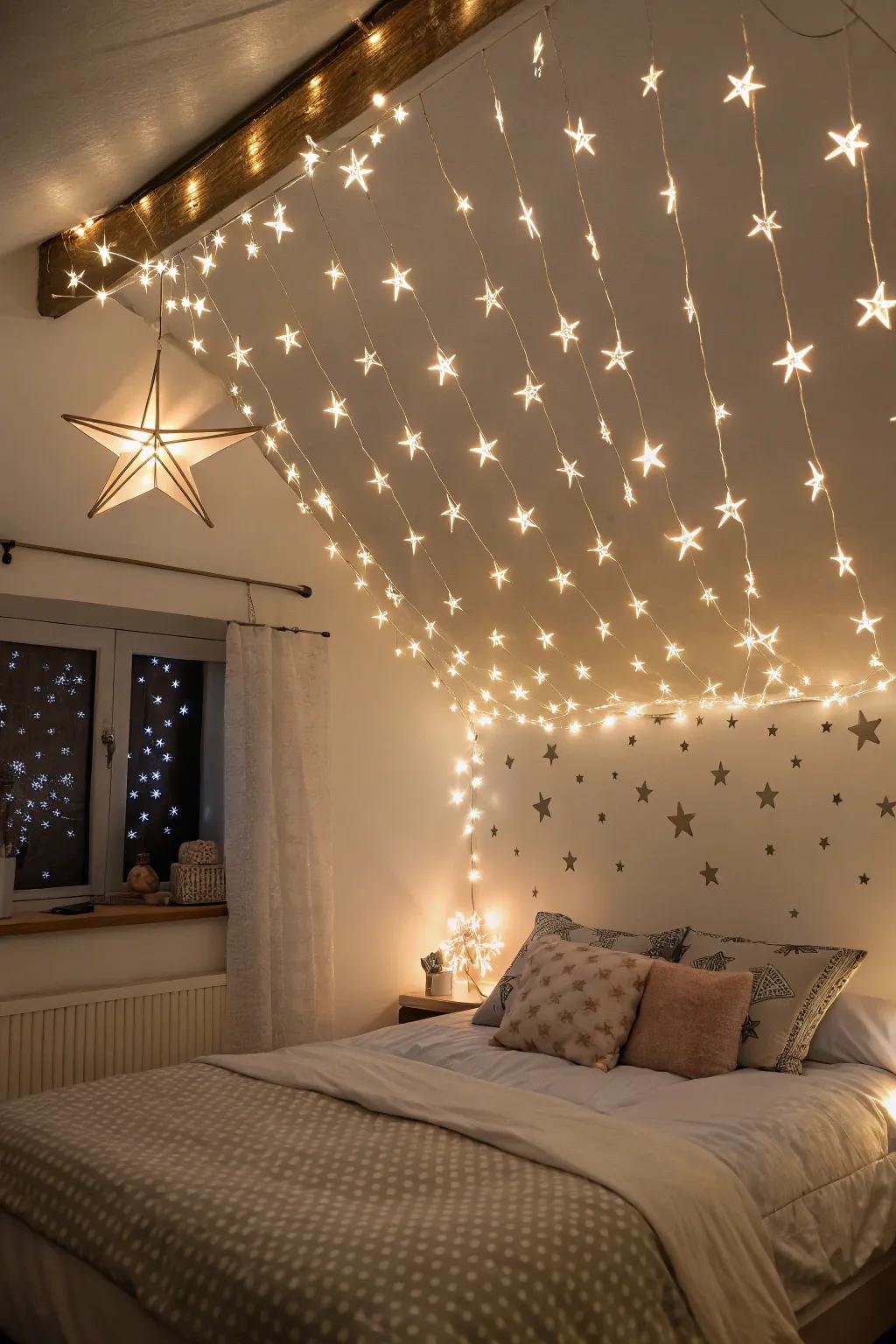 Drift off under your personal canopy of stars crafted with LED ceiling lights.