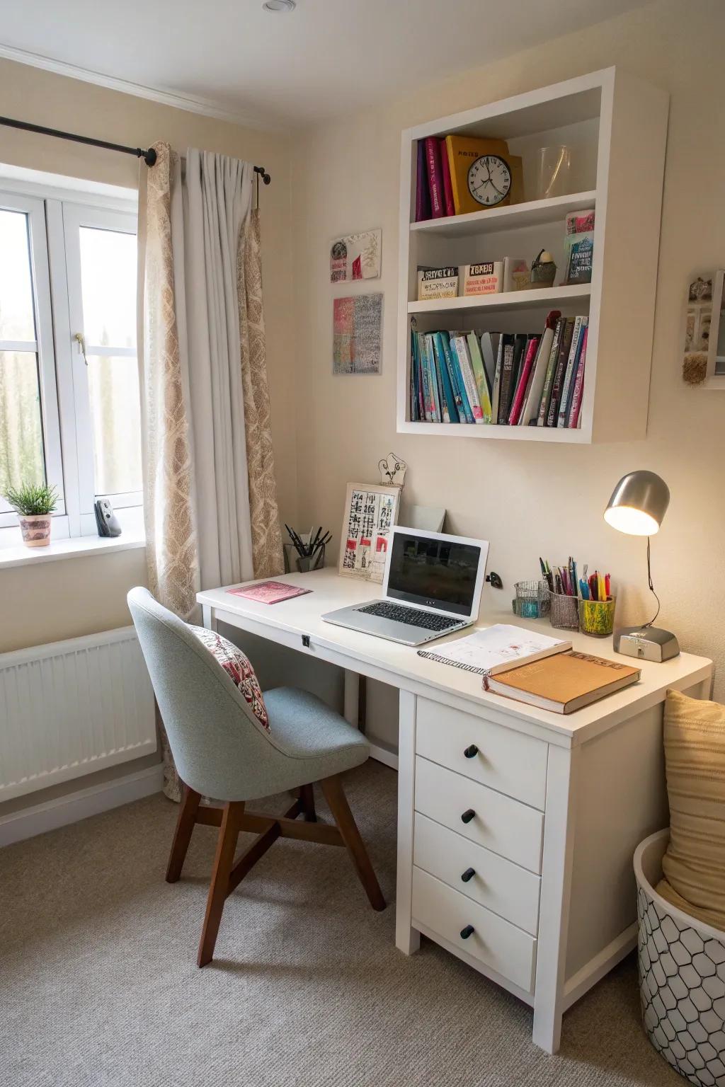 Maximize practicality with a space-efficient corner desk.