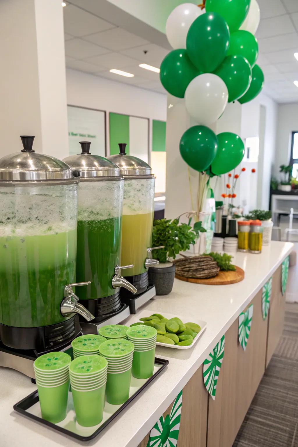 An invigorating emerald refreshment station to commence St. Patrick's Day.