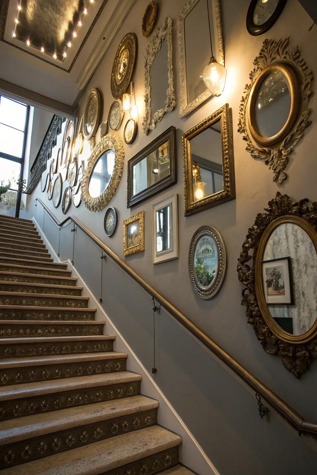 Mirrors have the power to make your stairwell feel more spacious and illuminated.