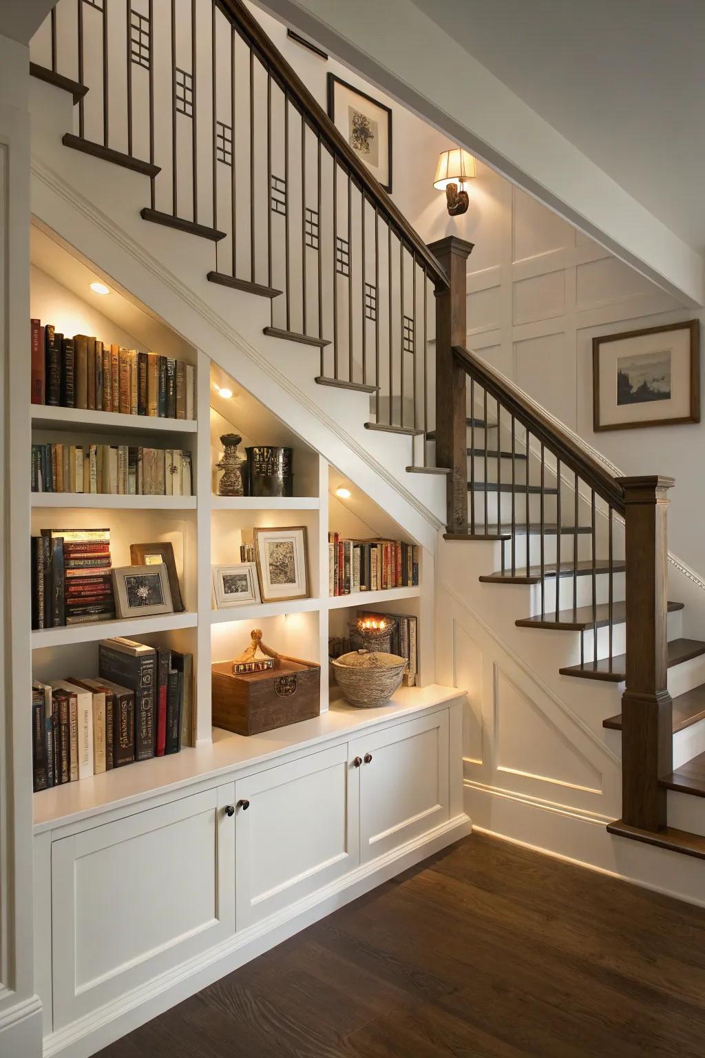 Capitalize on your stairs with integrated storage solutions.