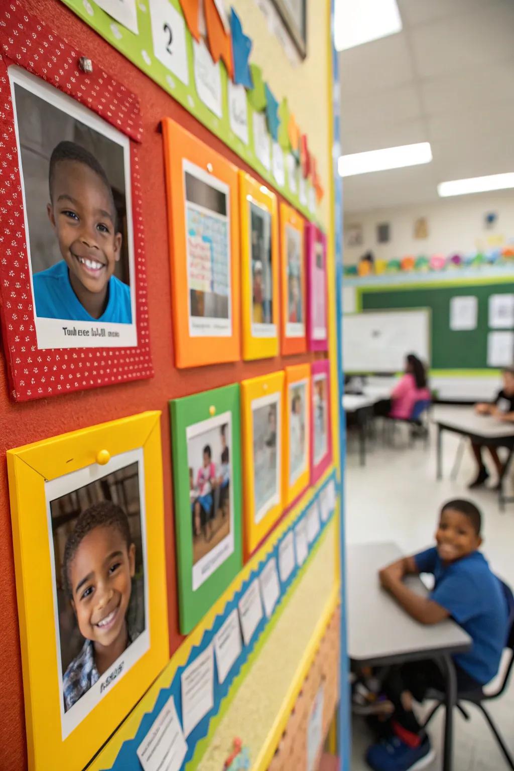 A captivating interactive photo space showcasing student images.