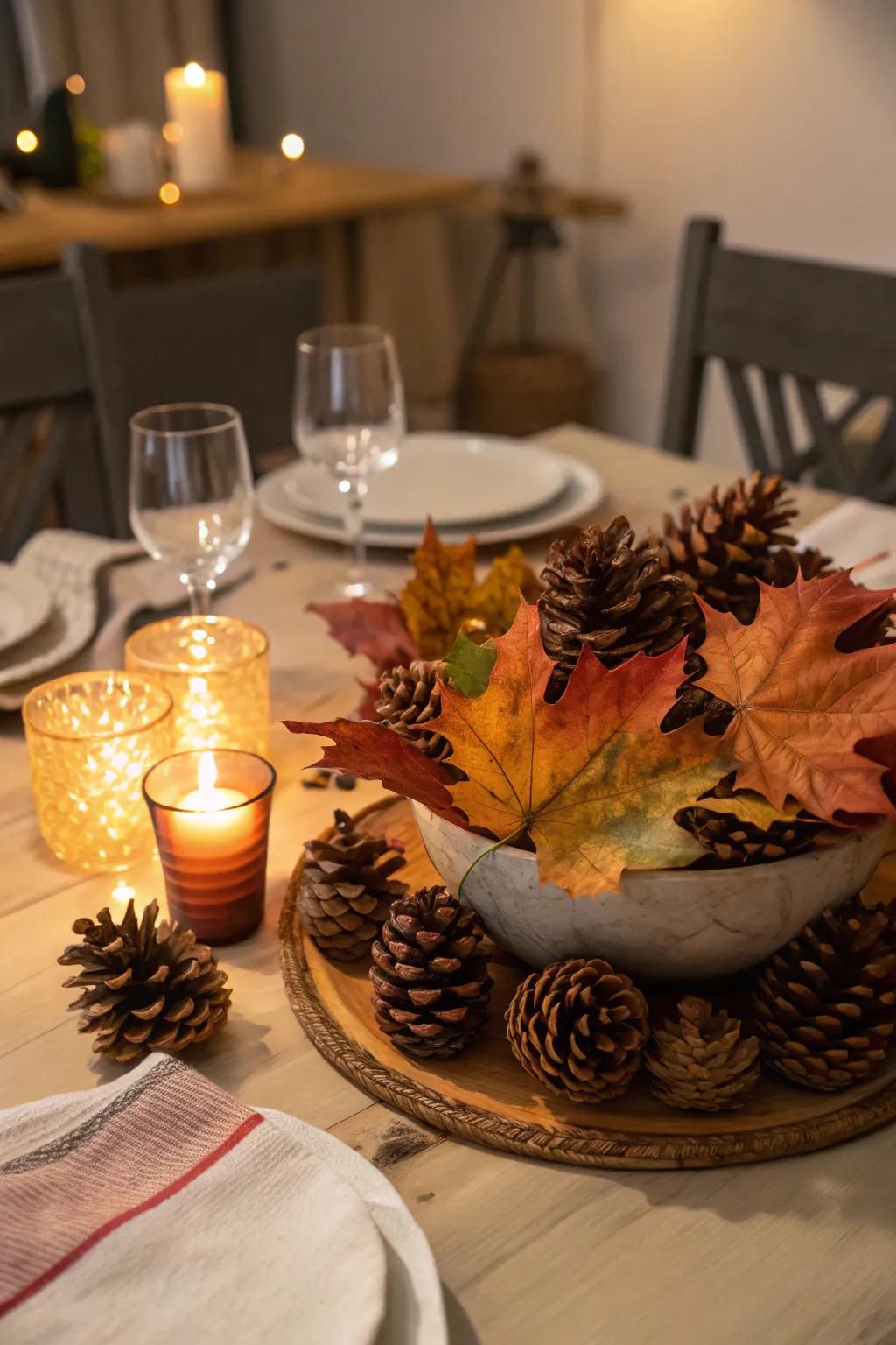 Seasonal foliage imparts a natural and inviting atmosphere.