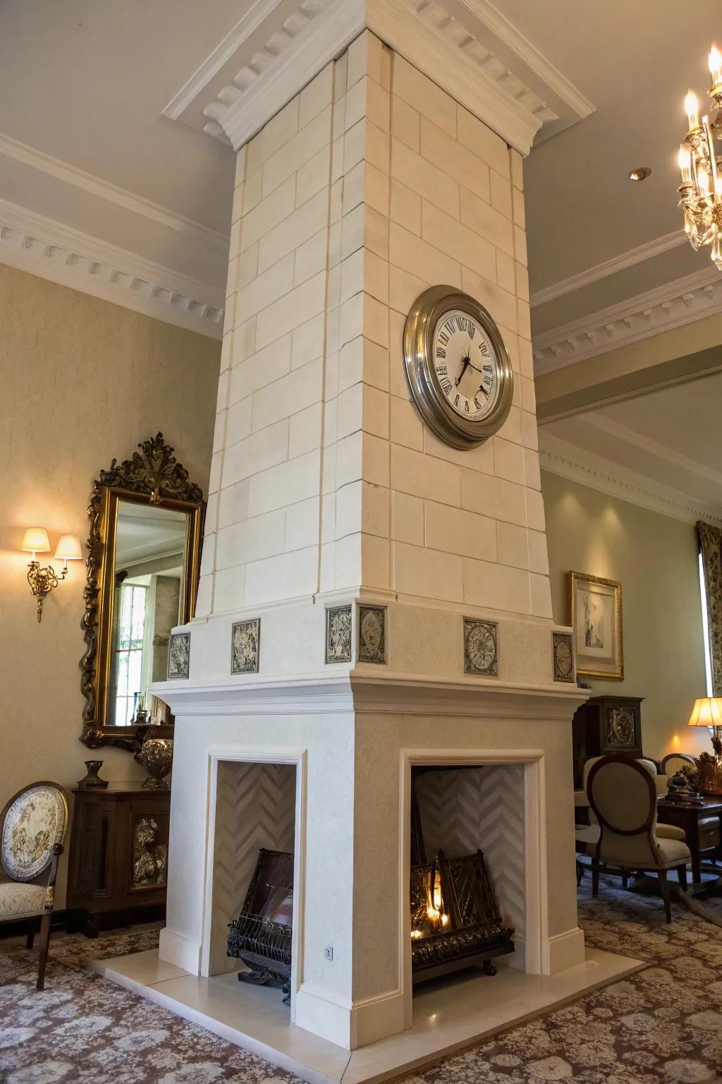 A fusion of contemporary and traditional styles leads to an exceptional fireplace style.