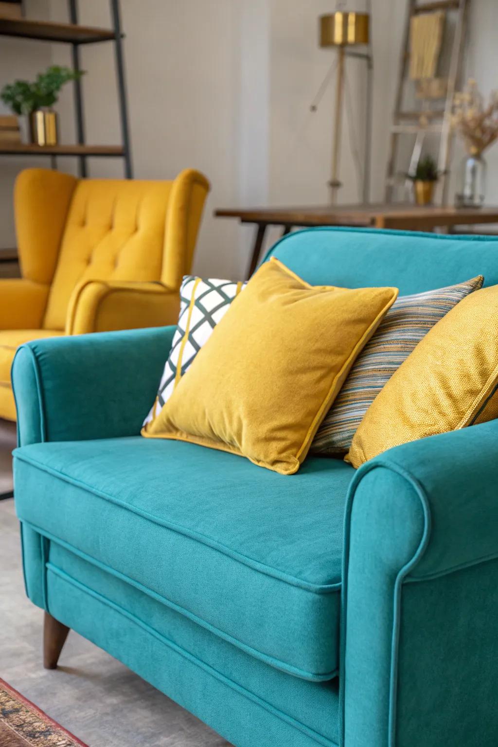 Brighten up your living room with cheerful yellow accents.