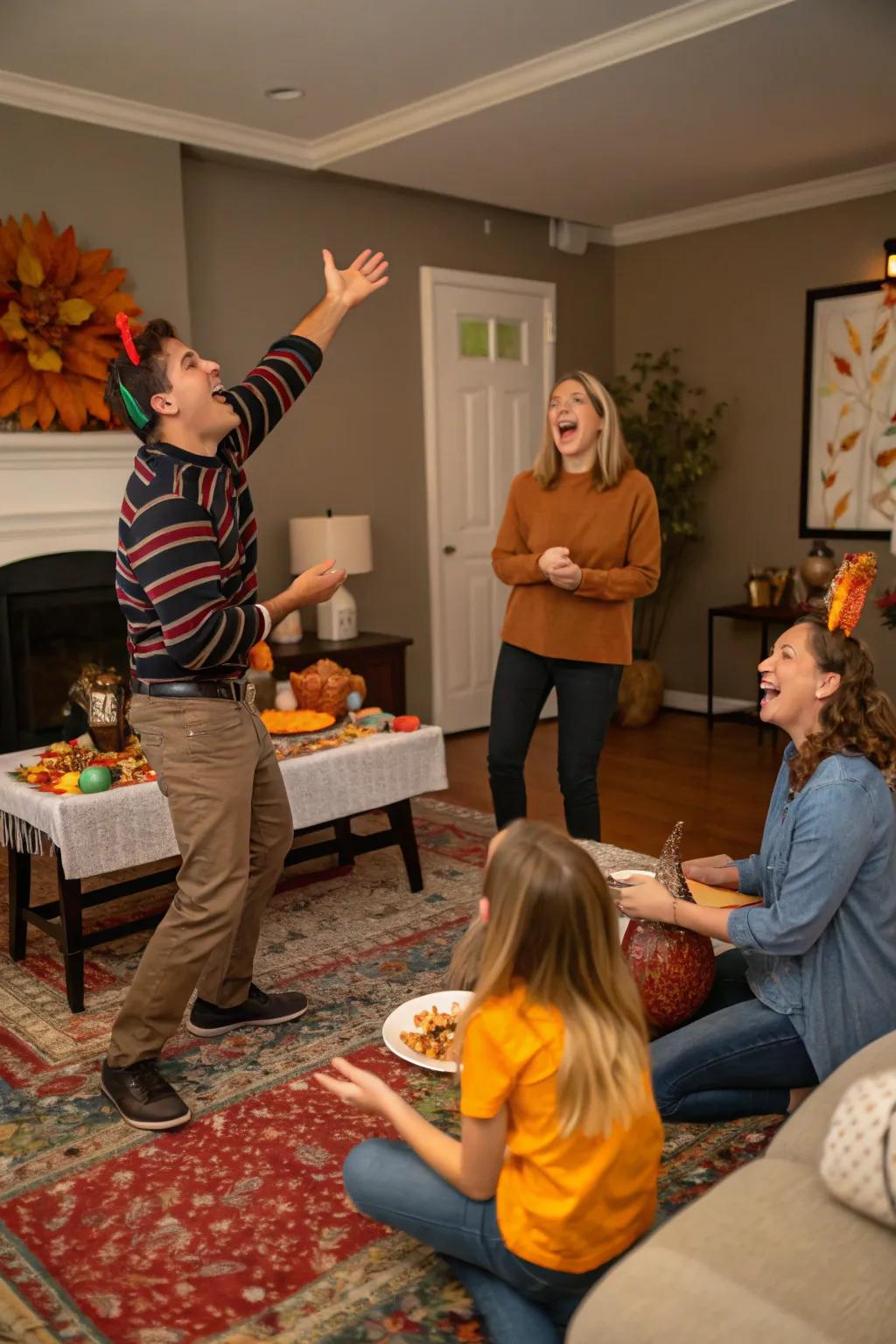 An entertaining round of Turkey Charades.