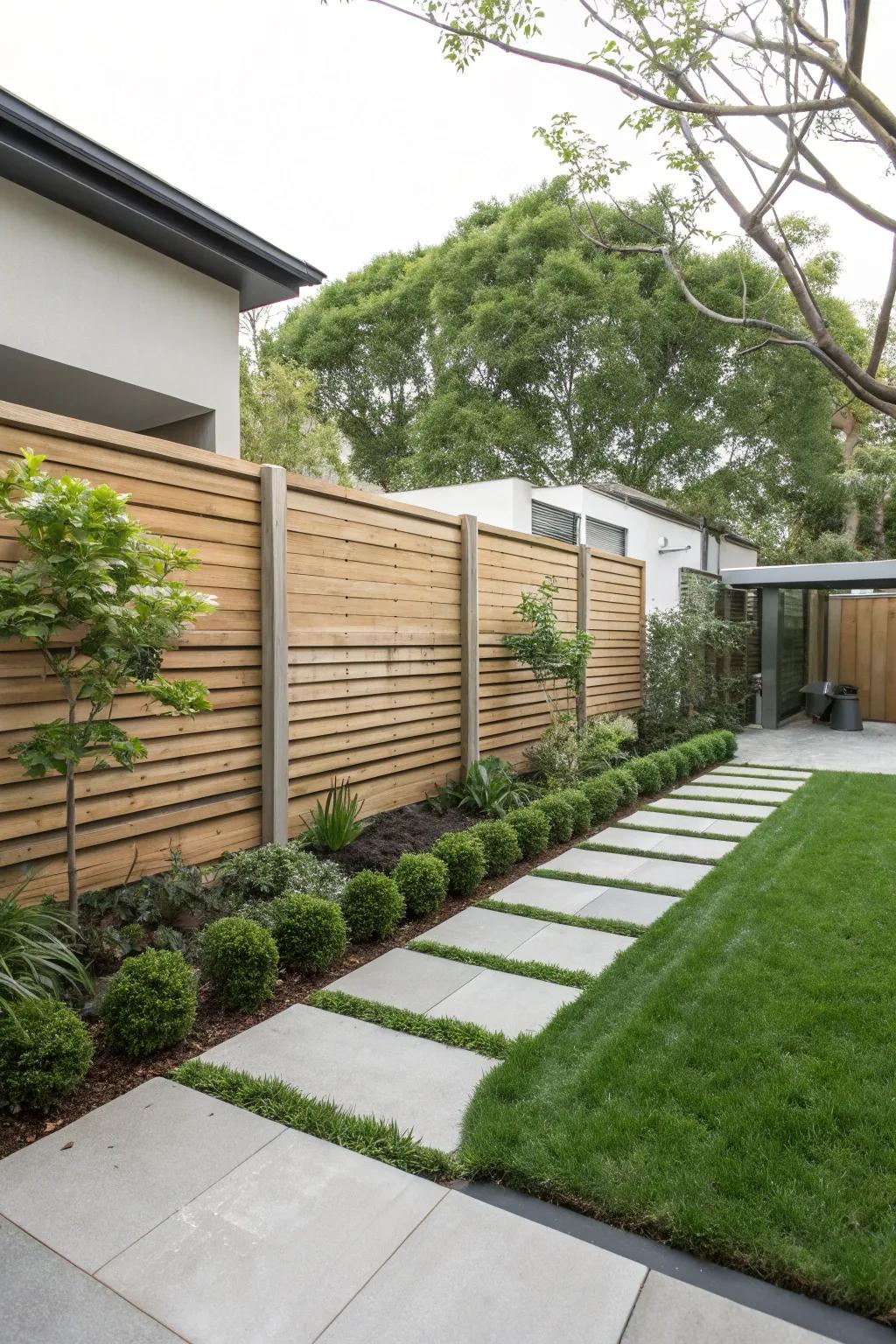 Flat boards give your outdoor area a contemporary look.