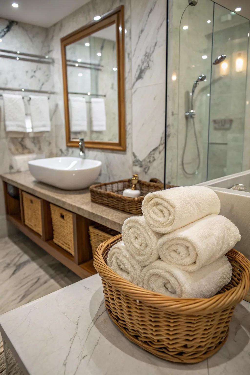 Establish a peaceful spa-like setting with flawlessly spun cloths.
