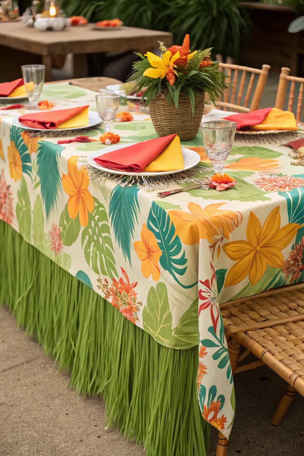 A table design that brings the tropical vibe.