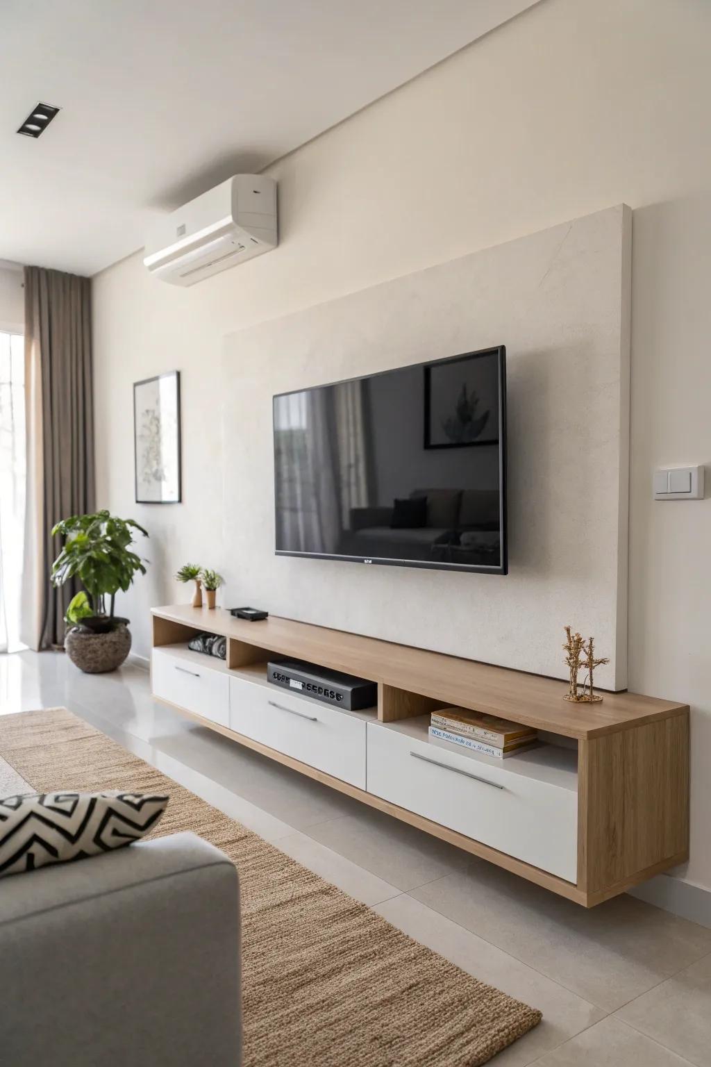 Elevated consoles bring a modern and spacious vibe.