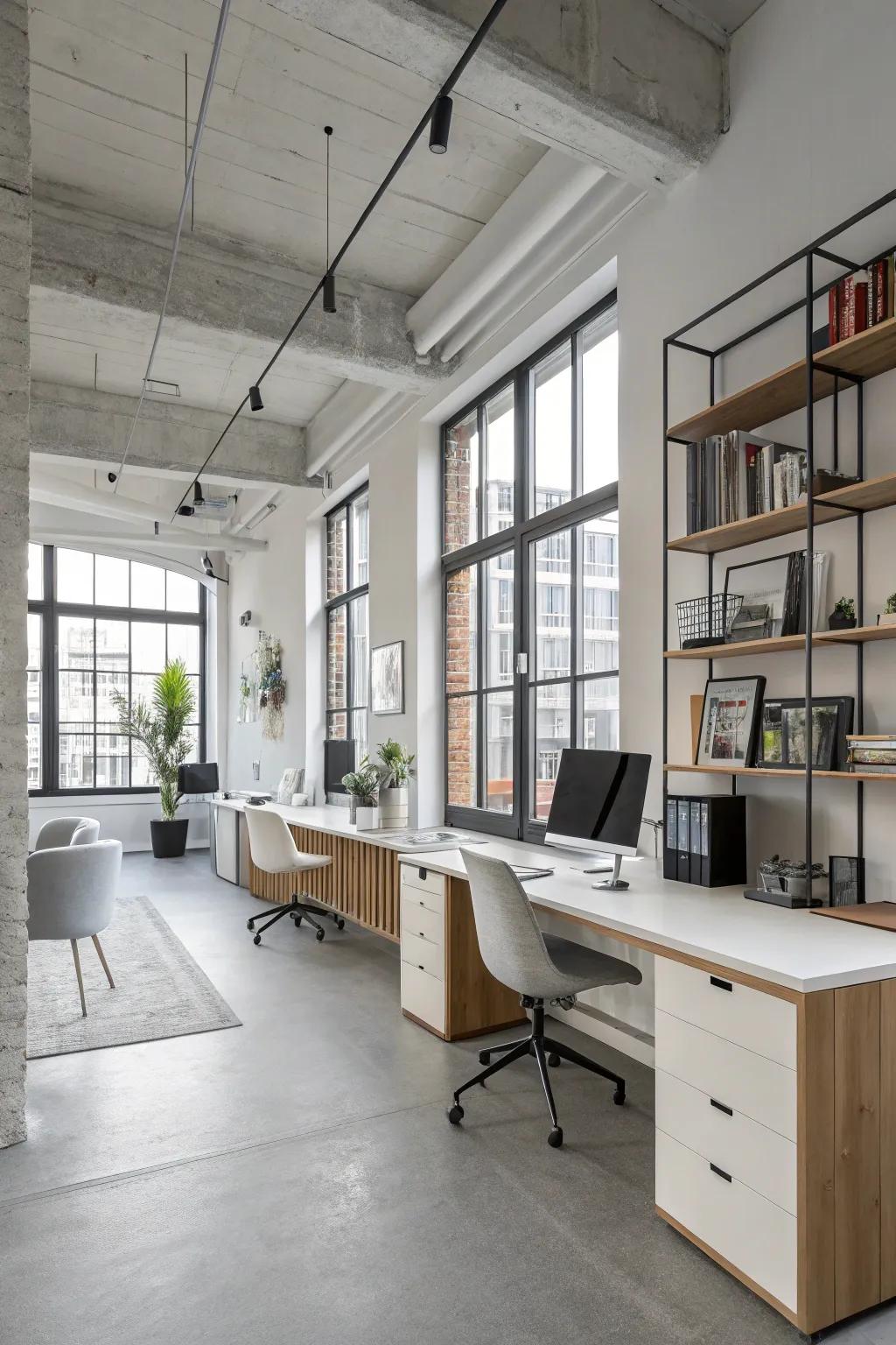 Minimalist aesthetics infuse your workspace with clarity and concentration.